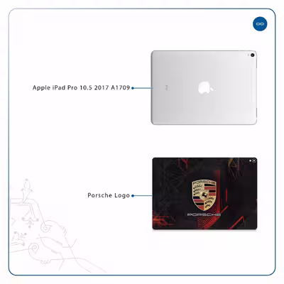 برچسب پوششی ماهوت مدل Porsche-Logo مناسب برای تبلت اپل iPad Pro 10.5 2017 A1709