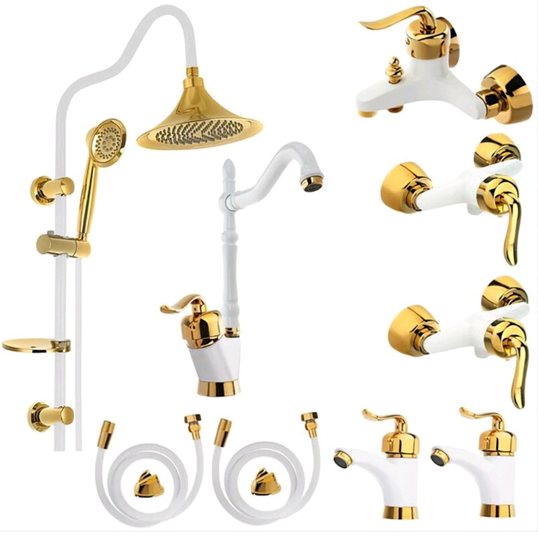 ست شیر آلات 9 تکه کامل مدل قاجاری همراه با لوازم نصب و ارسال رایگان