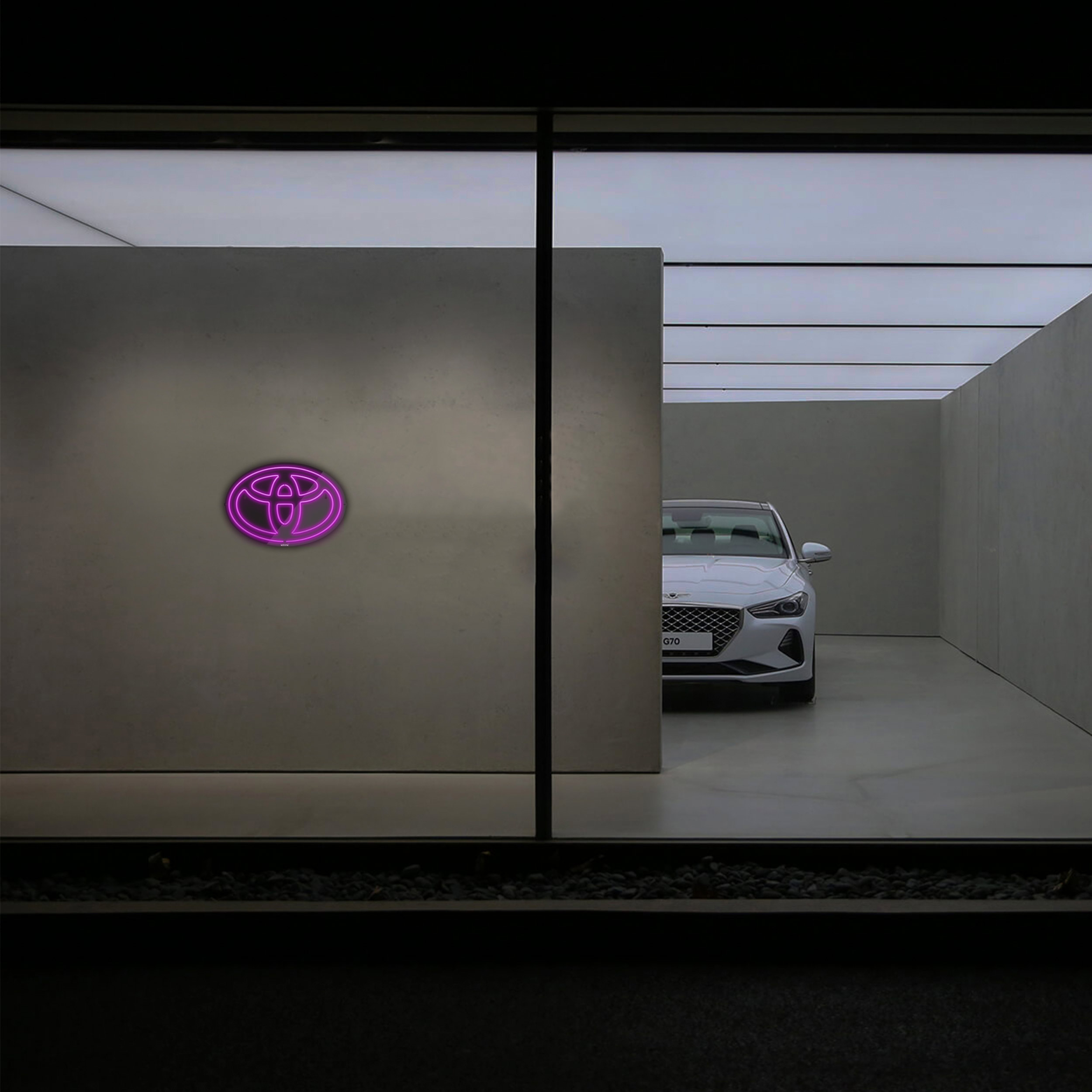 چراغ دیواری نئون دیزاین مدل Toyota-Logo-BL_PR