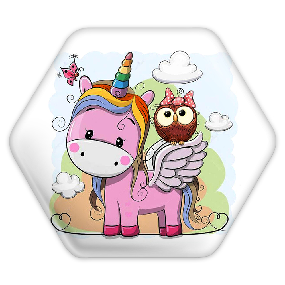 پیکسل خندالو طرح یونیکورن مدل شش ضلعی کد 3836