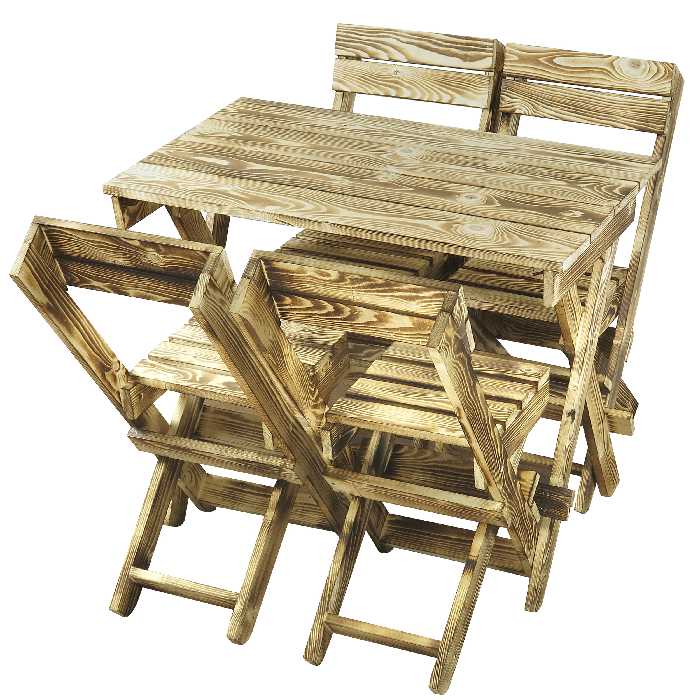 میز و صندلی سفری مدل تاشو پشت بلند بسته 5 عددی