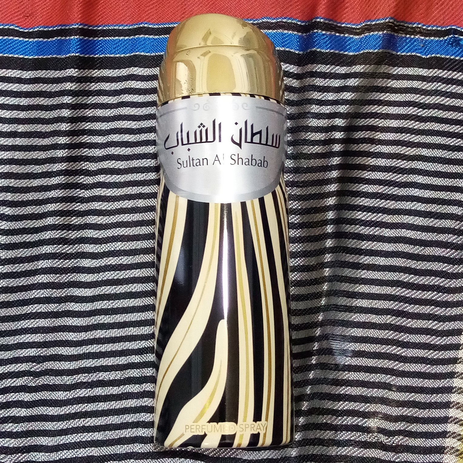 اسپری بدن سلطان الشباب محصول شرکت ارض الزعفران کشور امارات متحده عربی دارای هولوگرام و ضمانت اصالت