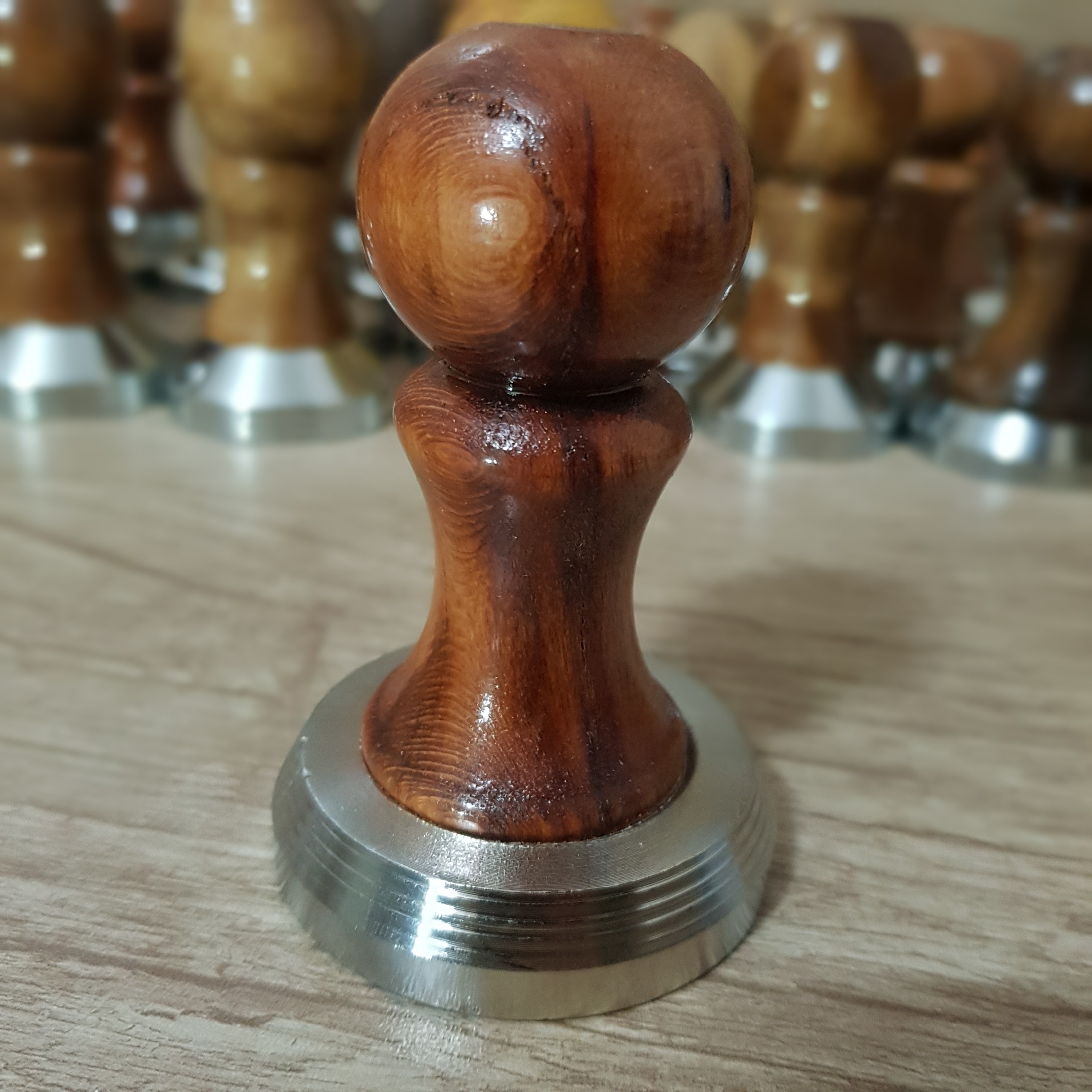 تمپرقهوه دسته چوبی سایز 58 مناسب دستگاه اسپرسوساز سایز دسته 58 ،تمپر قهوه دسته چوبی زد رطوبت و طرح متنوع