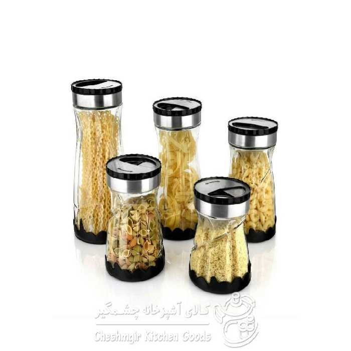 بانکه شیشه ای درب استیل پرشین شبنم 3 کد 6774