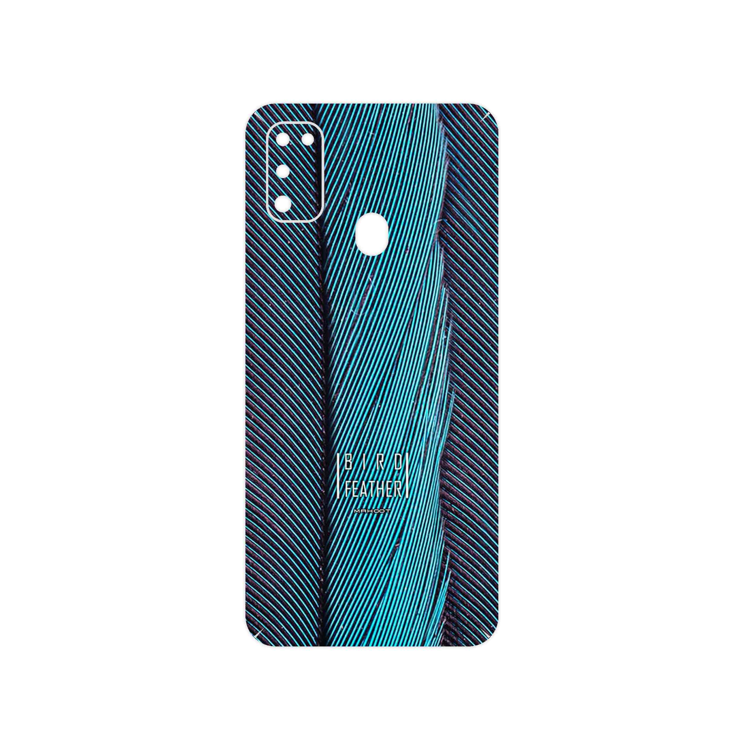 برچسب پوششی ماهوت مدل Turquoise feathers مناسب برای گوشی موبایل سامسونگ Galaxy M30s