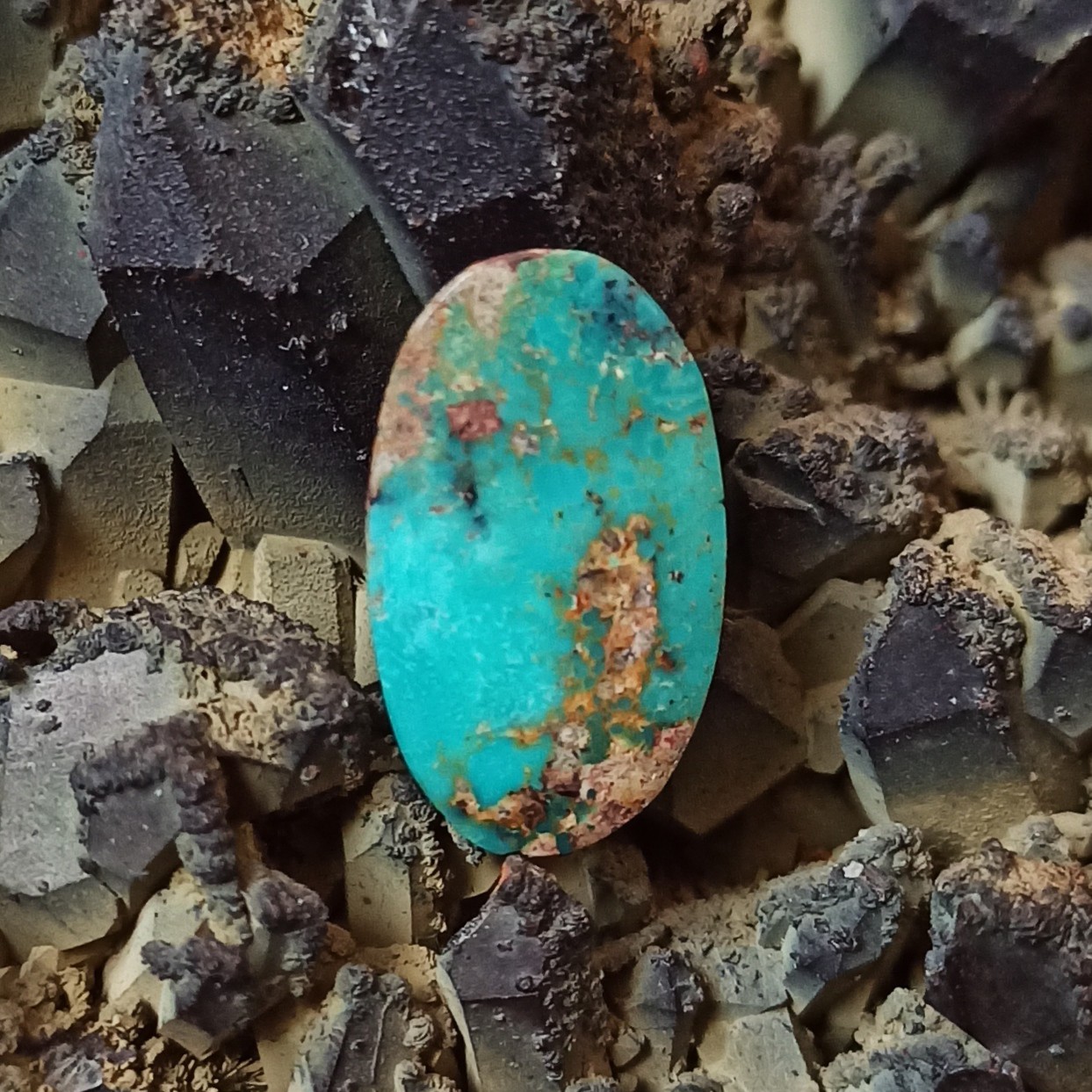 نگین سنگ فیروزه نیشابوری اصل سبز خاص احیا نشده کد 13