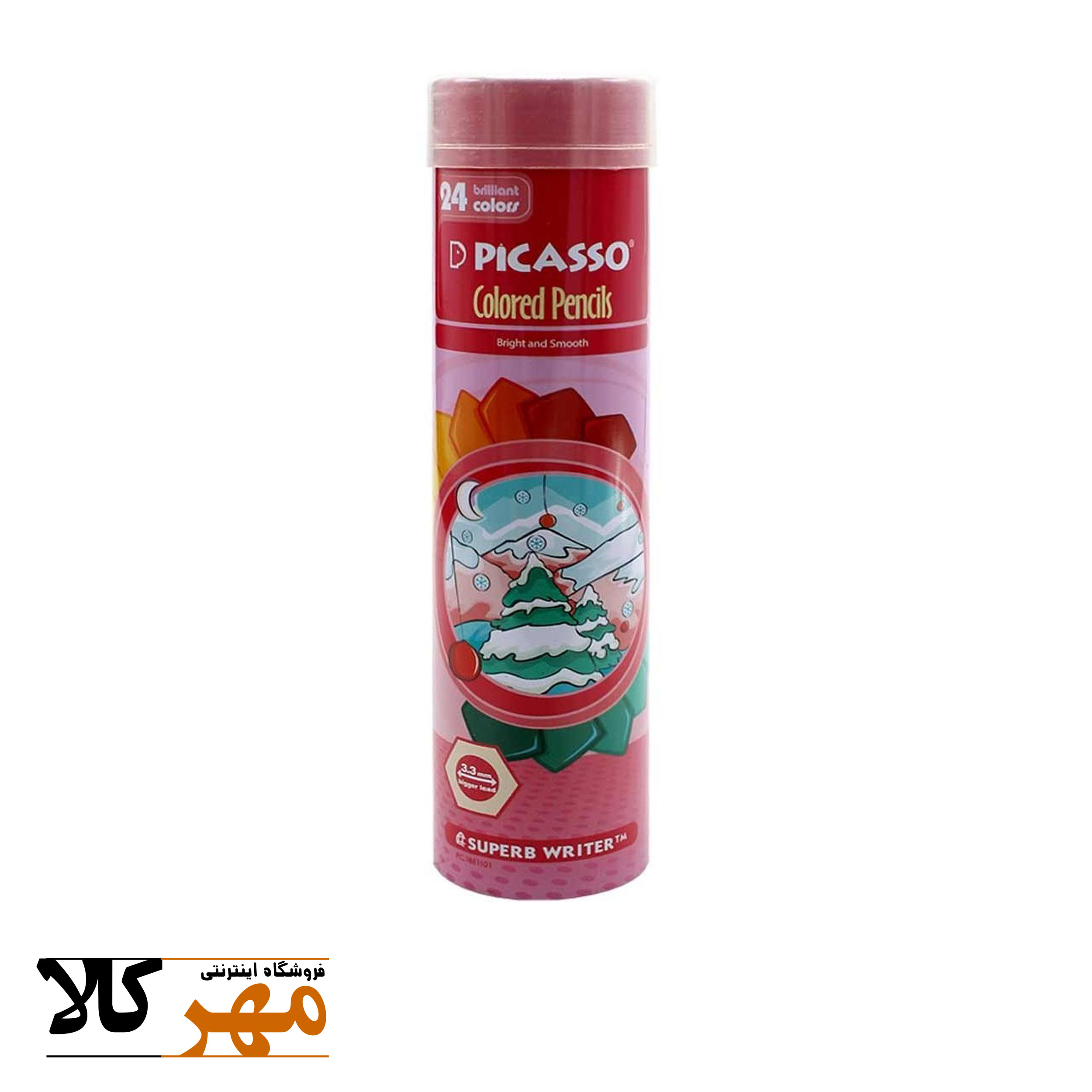 مداد رنگی (24رنگ) PICASSO مدل فلزی لوله ای