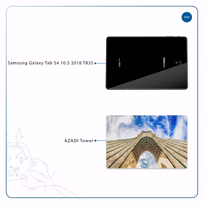 برچسب پوششی ماهوت مدل AZADI-Tower مناسب برای تبلت سامسونگ Galaxy Tab S4 10.5 2018 T835