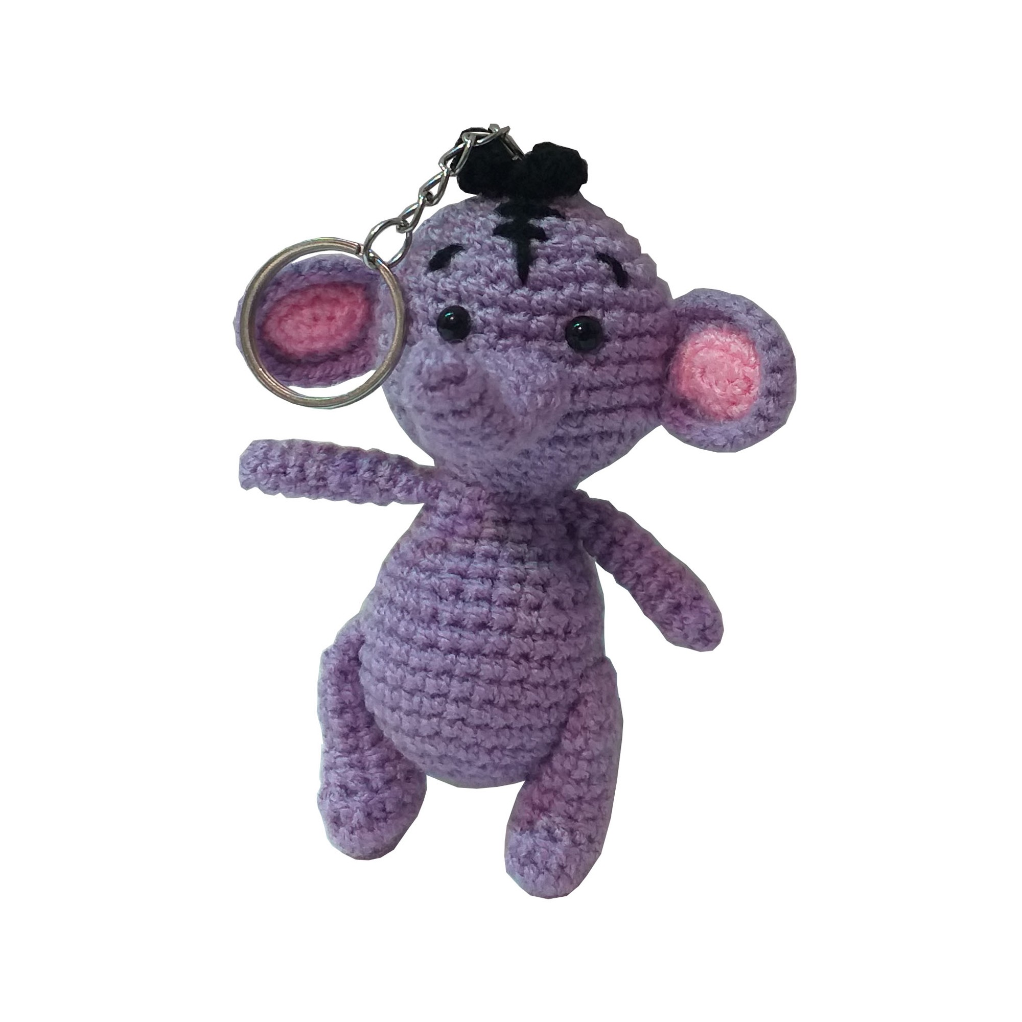 آویز و جاکلیدی فیل کوچولو رنگ بنفش و توسی قد10سانت وزن50گرم 