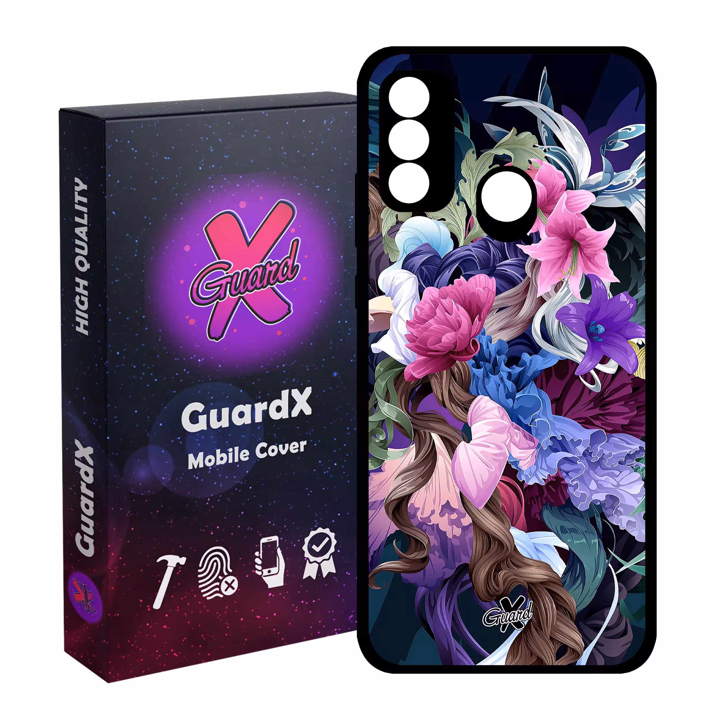کاور گارد ایکس طرح Flower مدل Glass10172 مناسب برای گوشی موبایل هوآوی P Smart 2020