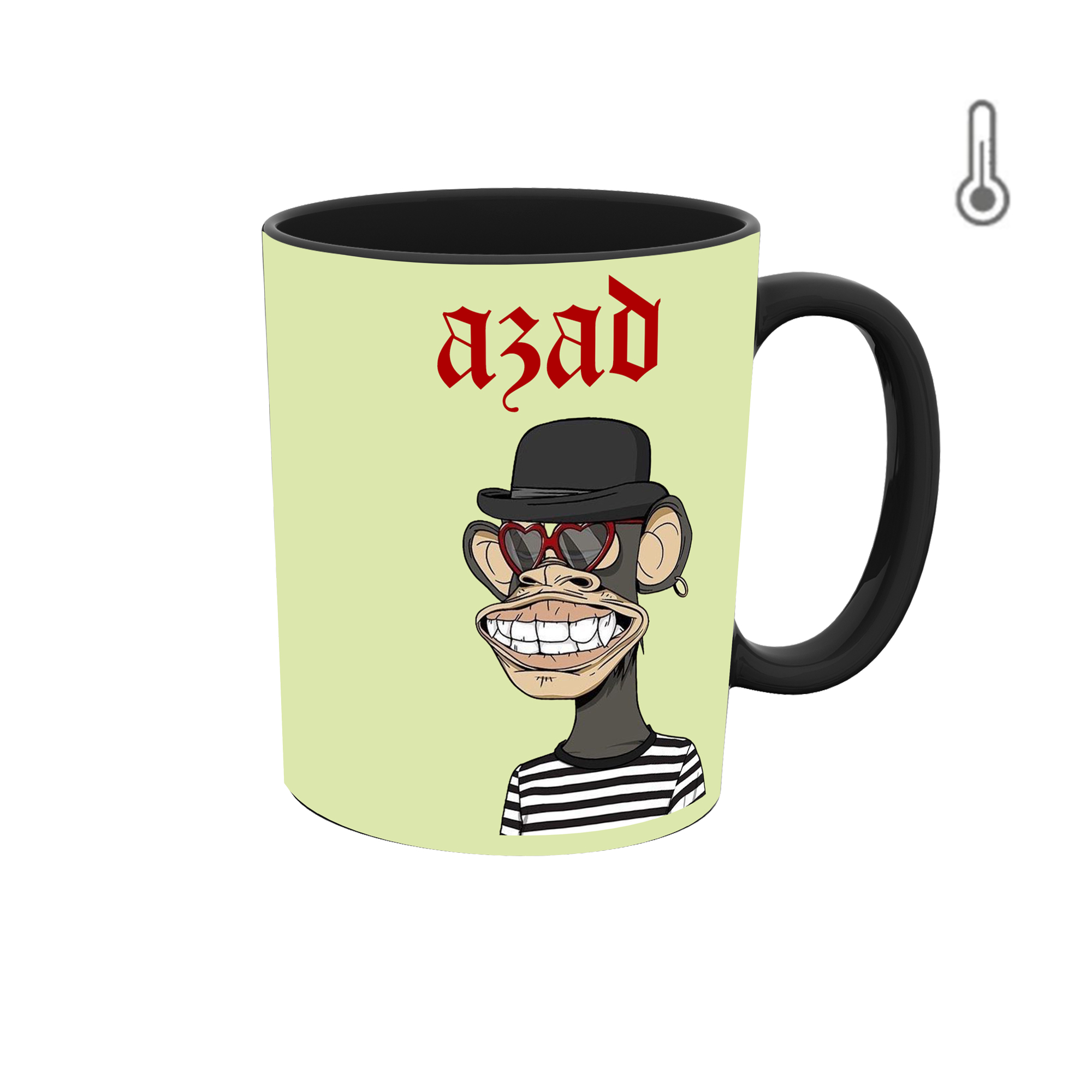 ماگ حرارتی طرح اسم آزاد مدل میمون NFT  