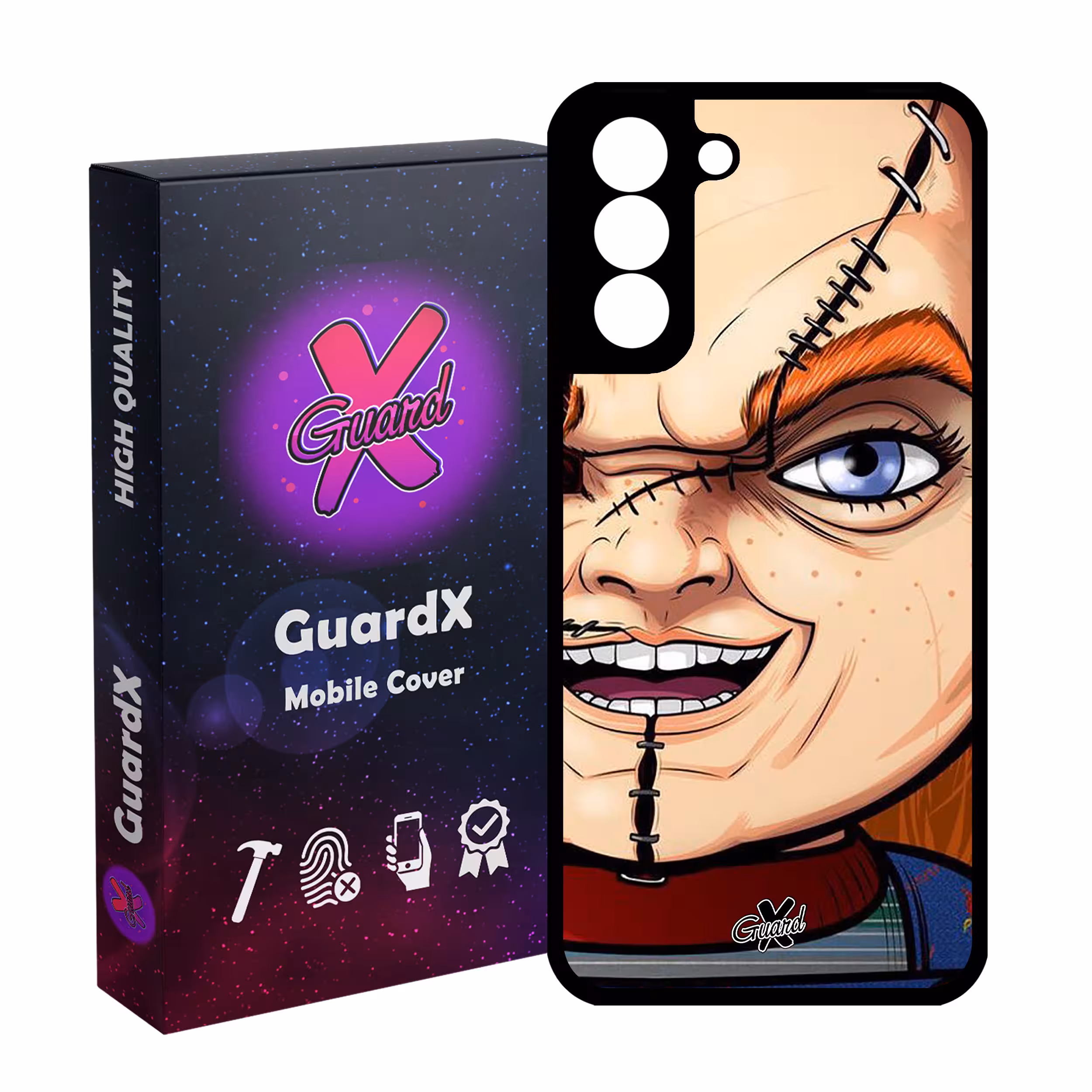کاور گارد ایکس طرح چاکی مدل Glass10441 مناسب برای گوشی موبایل سامسونگ Galaxy S21 FE