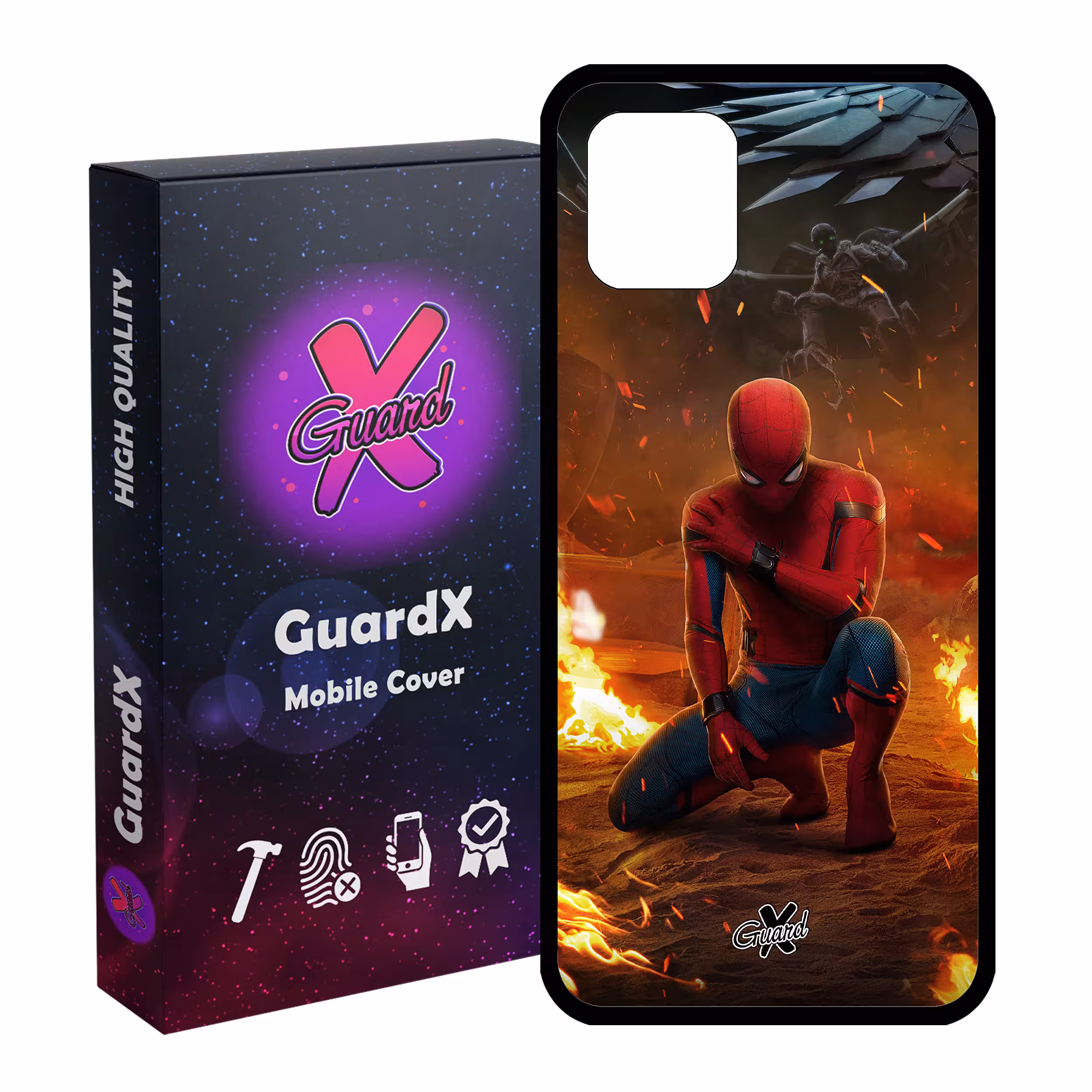 کاور گارد ایکس طرح Spider Man مدل Glass10098 مناسب برای گوشی موبایل سامسونگ Galaxy Note 10 Lite