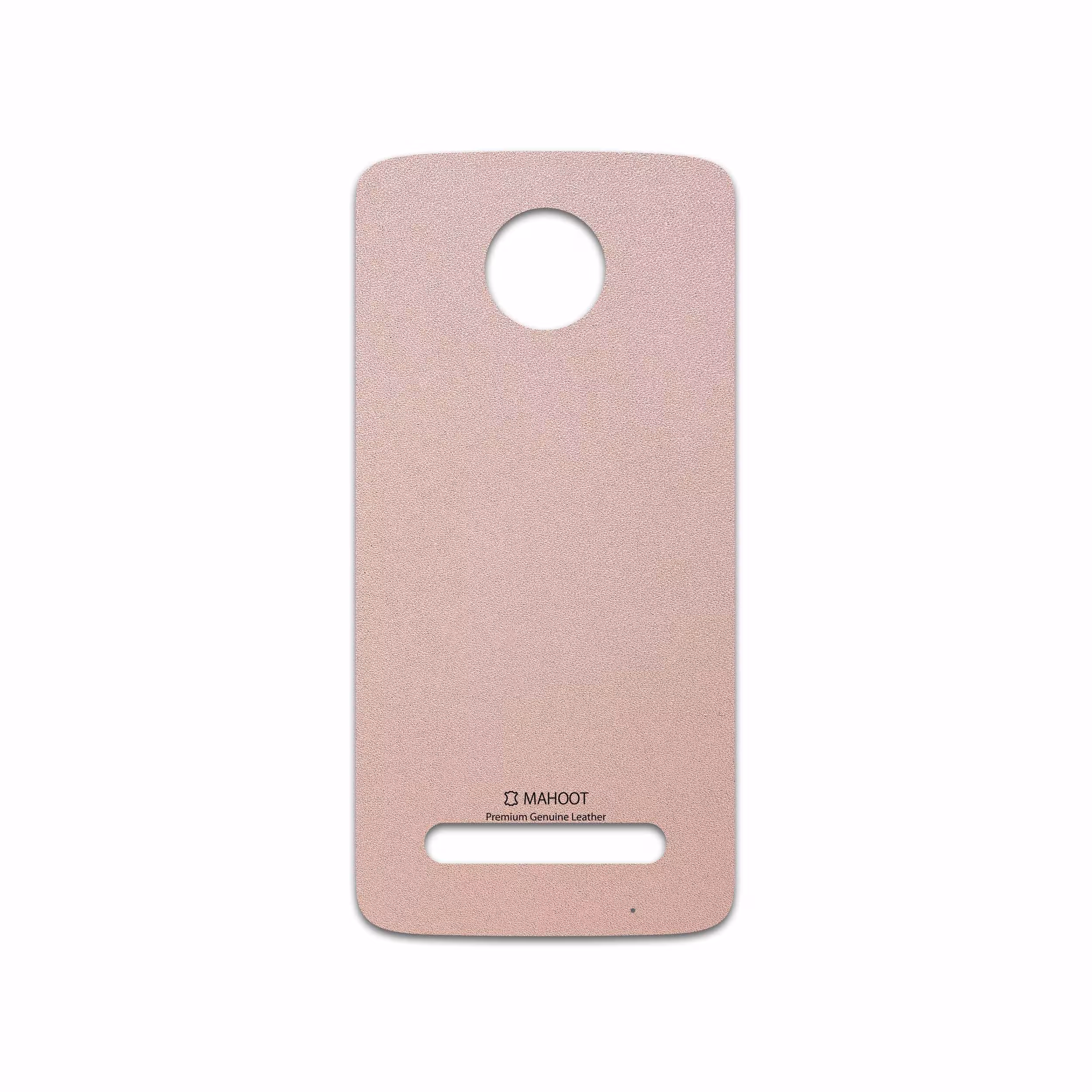 برچسب پوششی ماهوت مدل Rose Gold Leather مناسب برای گوشی موبایل موتورولا Moto Z2 Play