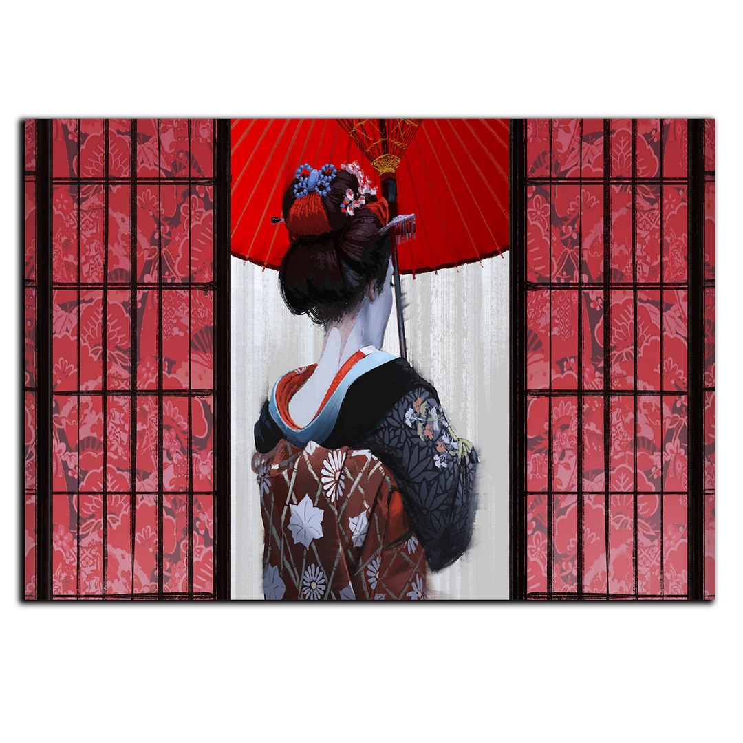 تابلو شاسی بکلیت طرح نقاشی کیمونو ژاپنی مدل SH-S6184