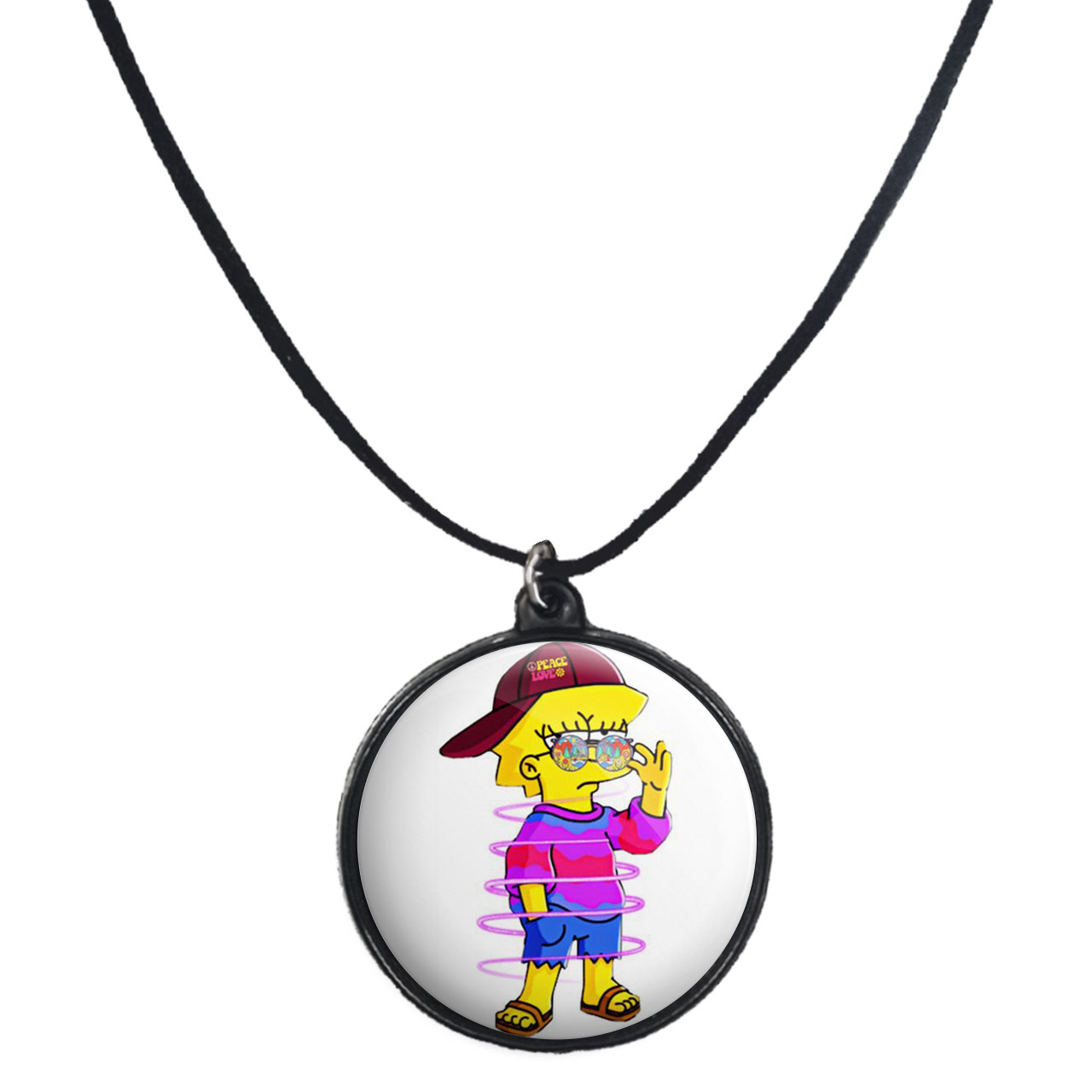 گردنبند پرمانه طرح سیمپسون ها کد pmb.4721 مدل دو طرفه