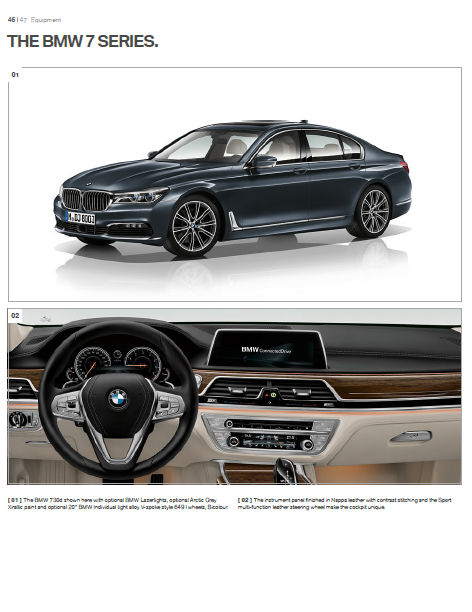 کتابچه کاتالوگ بی ام و سری 7 BMW 7 SERIES چاپ آلمان (2016 م) - به زبان انگلیسی (بیش از 20 مگابایت)
