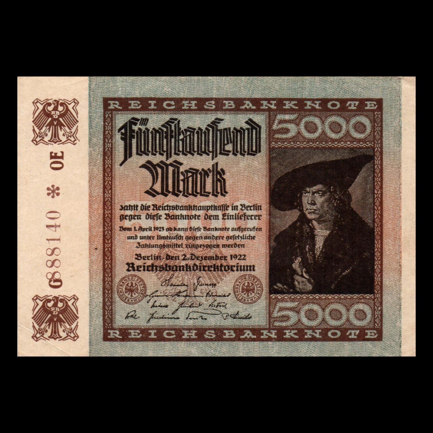 اسکناس تزئینی طرح کشور آلمان مدل 5000 مارک