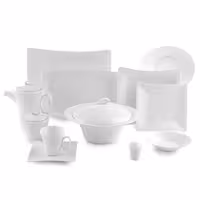 سرویس غذاخوری 97 پارچه چینی زرین سری وینچی الیسه کد 001 درجه یک