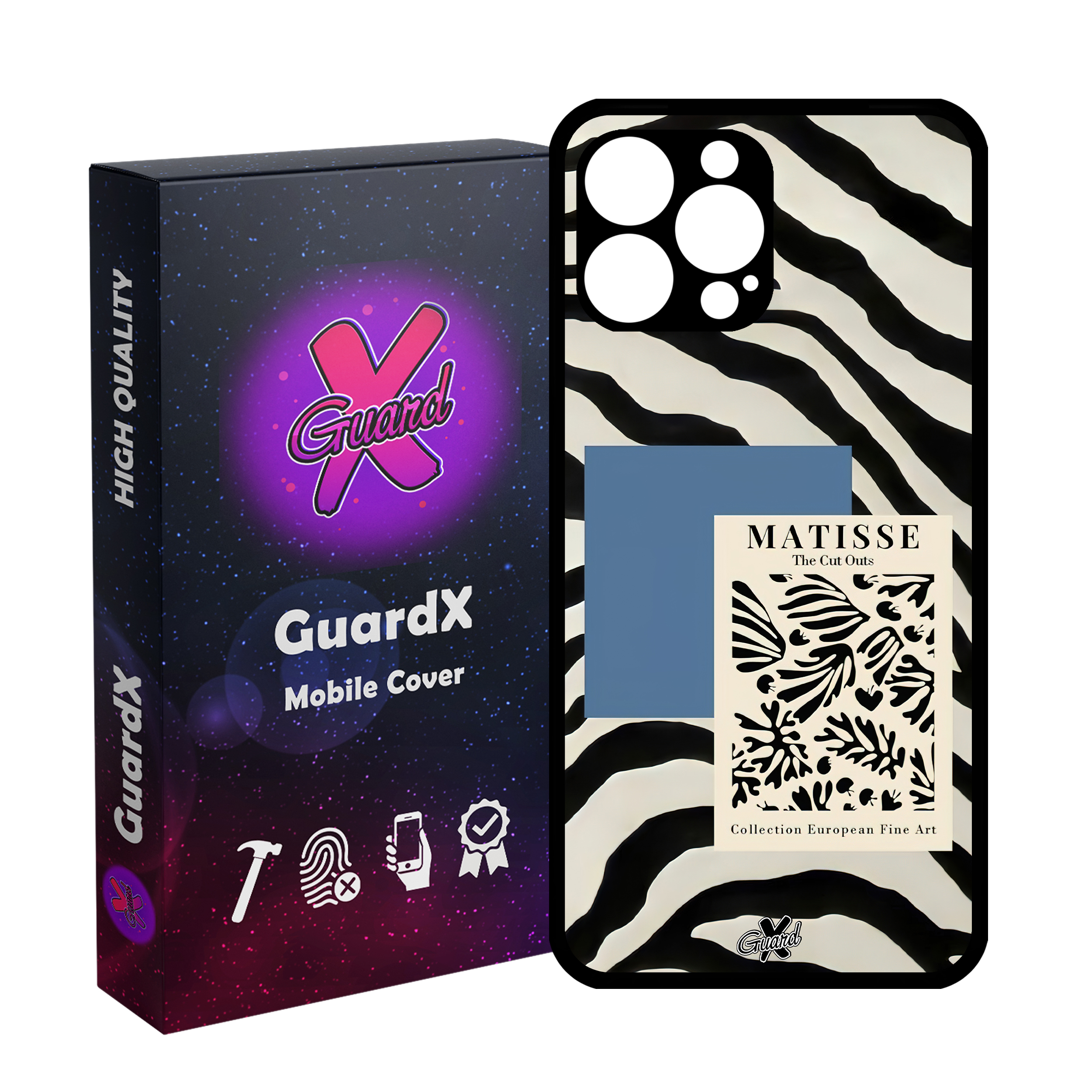 کاور گارد ایکس طرح Zebra مدل Glass10568 مناسب برای گوشی موبایل اپل iPhone 13 Pro Max