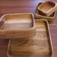 کاسه های چوبی مربعی
