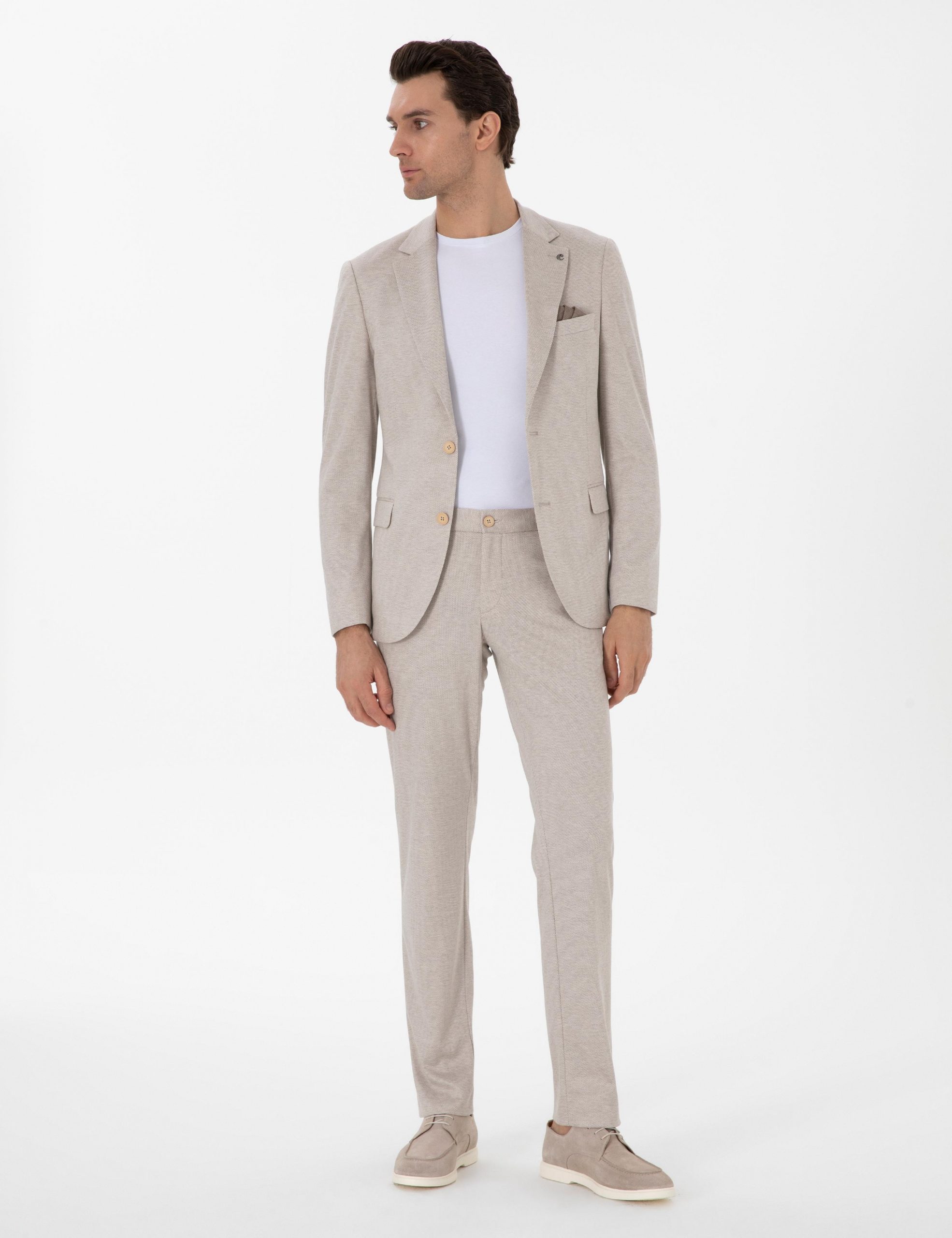 کت و شلوار مردانه بژ کاشارل