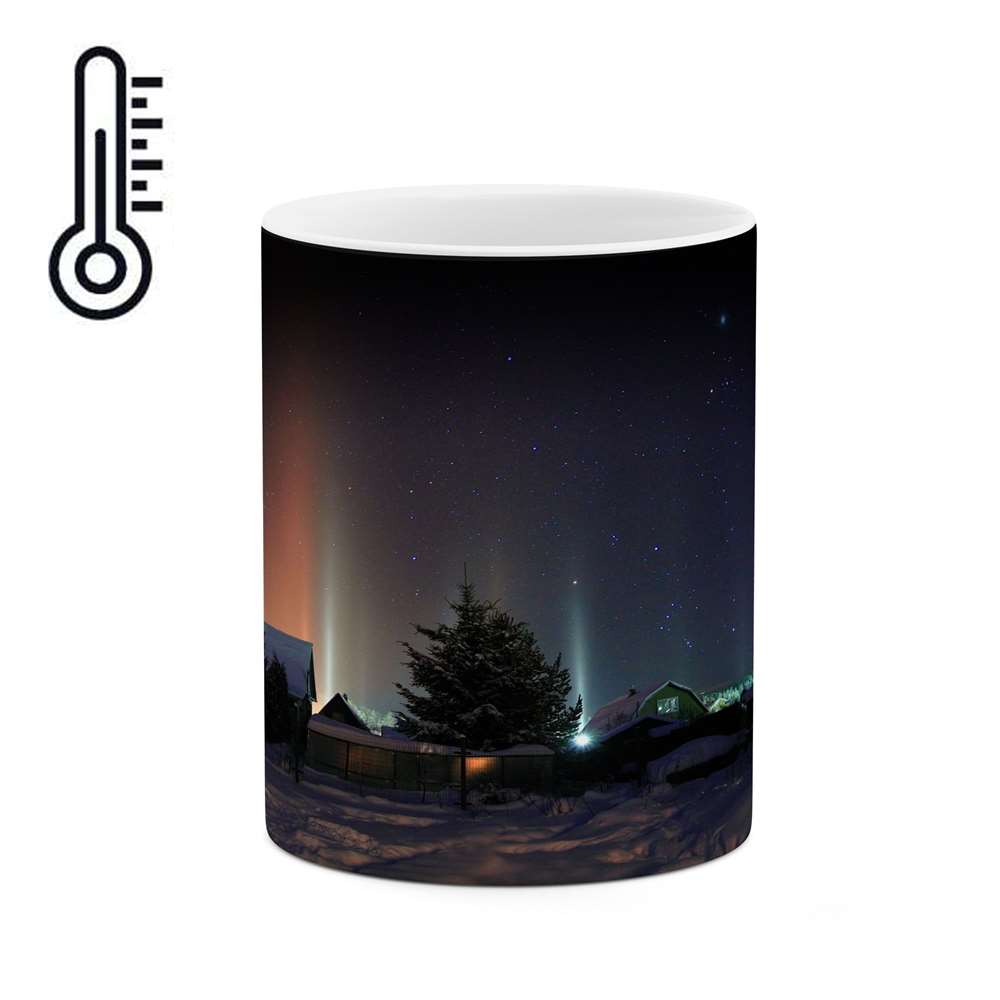 ماگ حرارتی کاکتی طرح منظره برفی مدل mgh15016