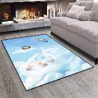 فرش چاپی طرح کلاغ ها در آسمان پر ابر CS-1201a