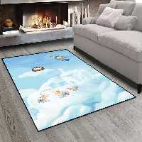 فرش چاپی طرح کلاغ ها در آسمان پر ابر CS-1201a