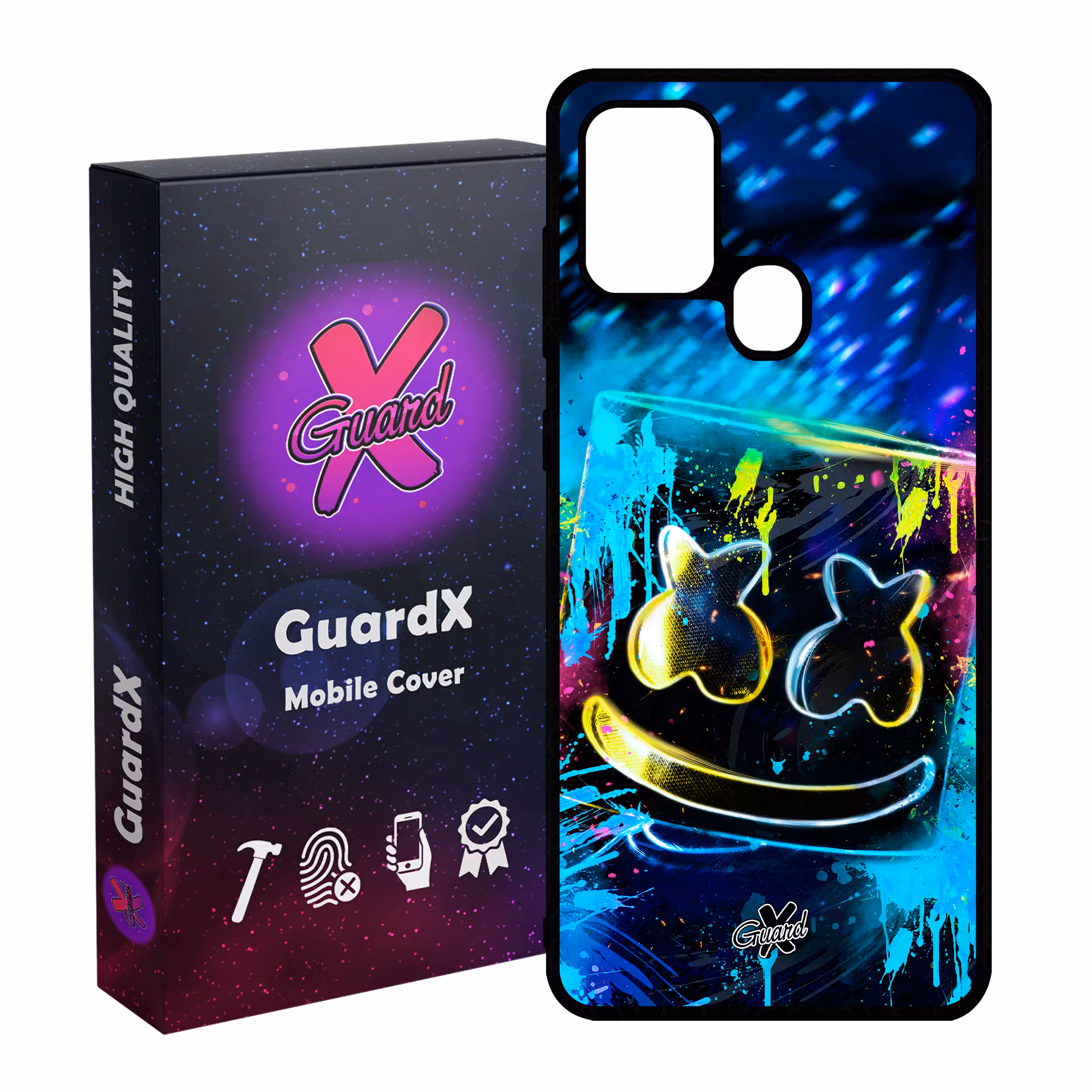 کاور گارد ایکس طرح Marshmello مدل Glass10104 مناسب برای گوشی موبایل سامسونگ Galaxy A21s