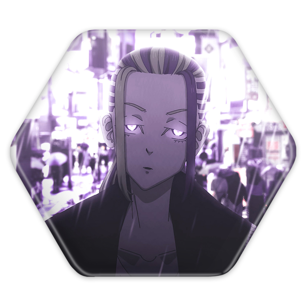 پیکسل خندالو طرح واکاسا انیمه توکیو ریونجرز مدل شش ضلعی کد 11149