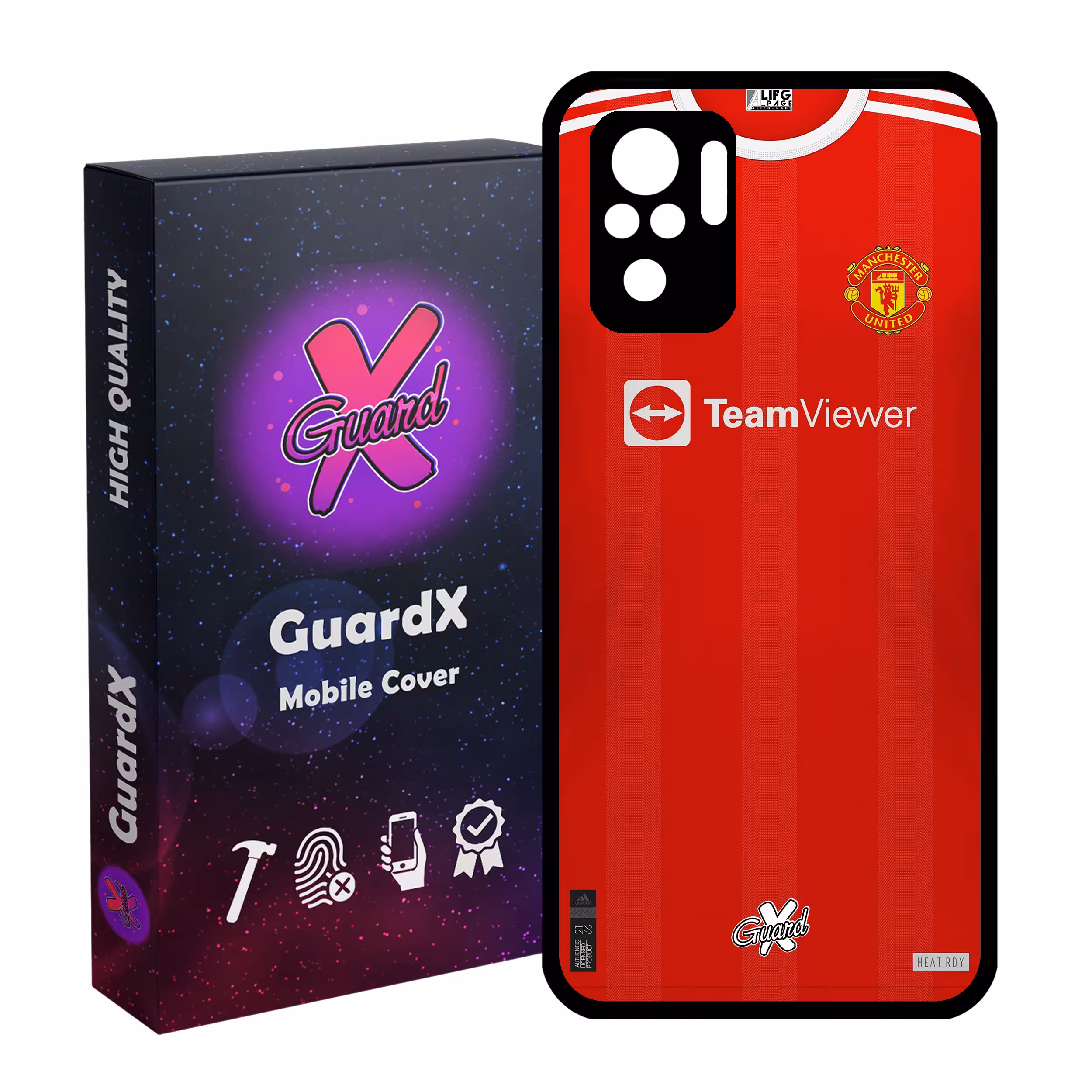 کاور گارد ایکس طرح منچستر یونایتد مدل Glass10376 مناسب برای گوشی موبایل شیائومی Redmi Note 10 4G / Redmi Note 10S