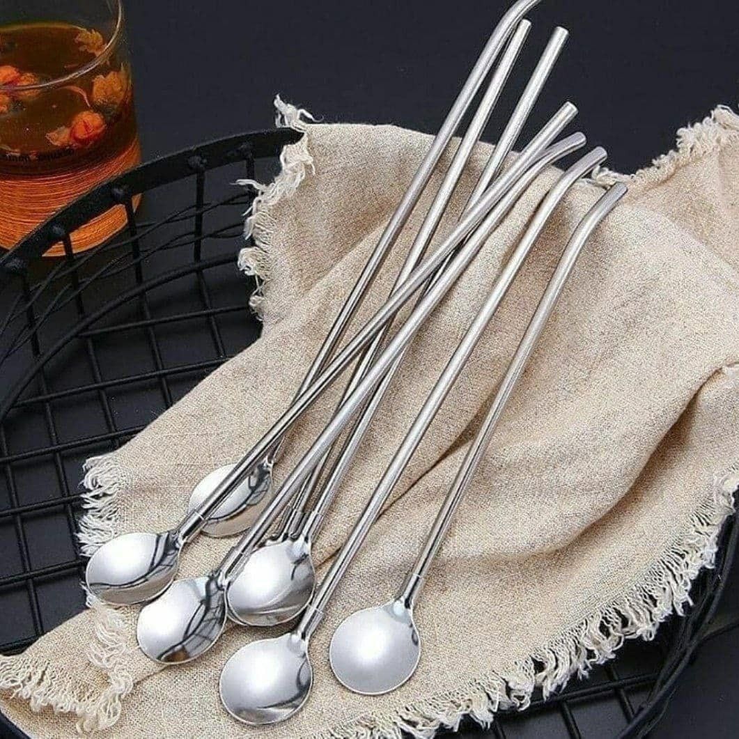 نی شربت استیل ساده و پیچ دار