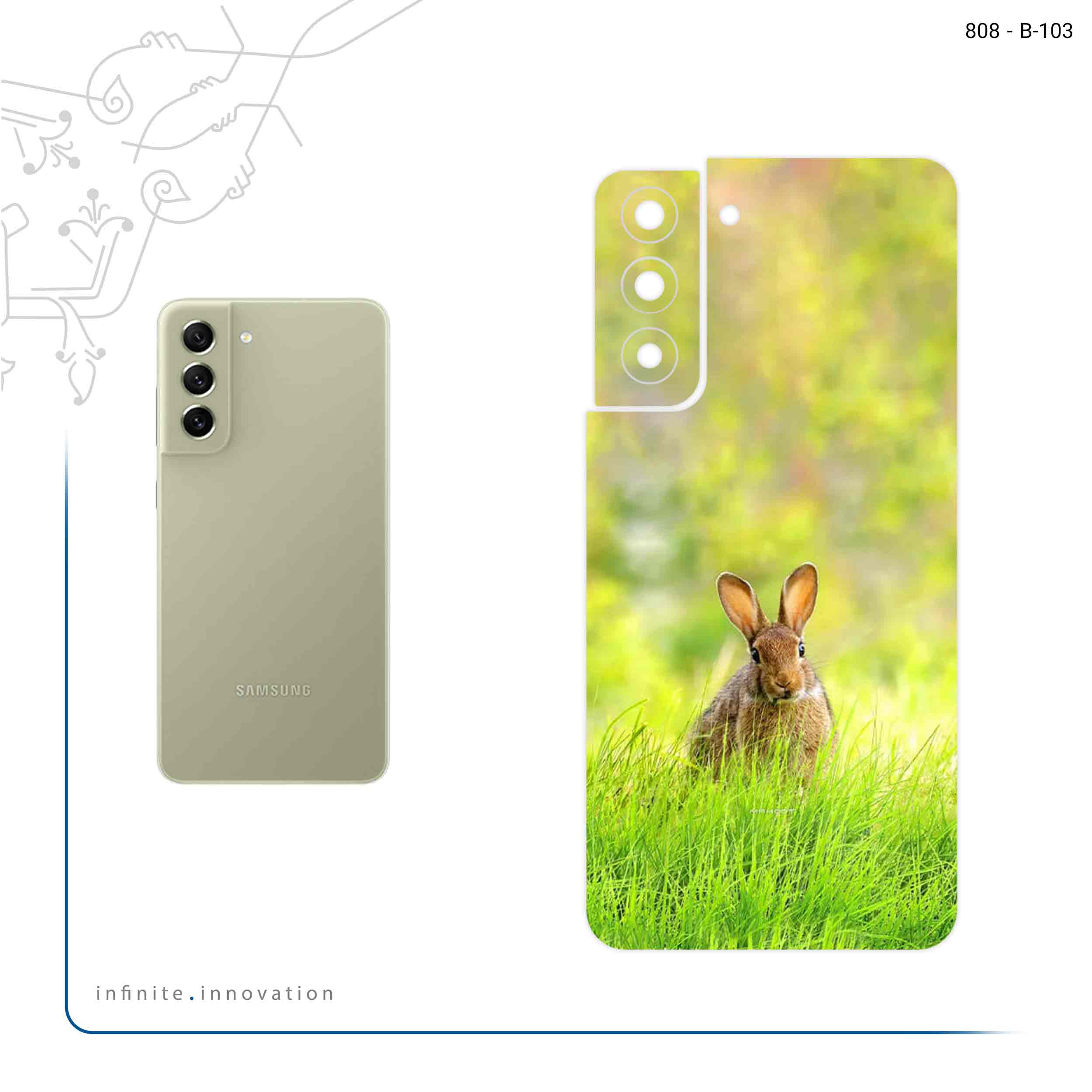 برچسب پوششی ماهوت مدل Rabbit مناسب برای گوشی موبایل سامسونگ Galaxy S21 FE 5G