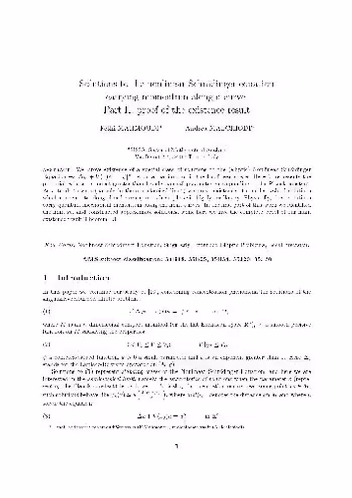 خرید و دانلود نسخه کامل کتاب Solutions to the nonlinear Schrodinger equation carrying momentum along a curve. proof of the existence result