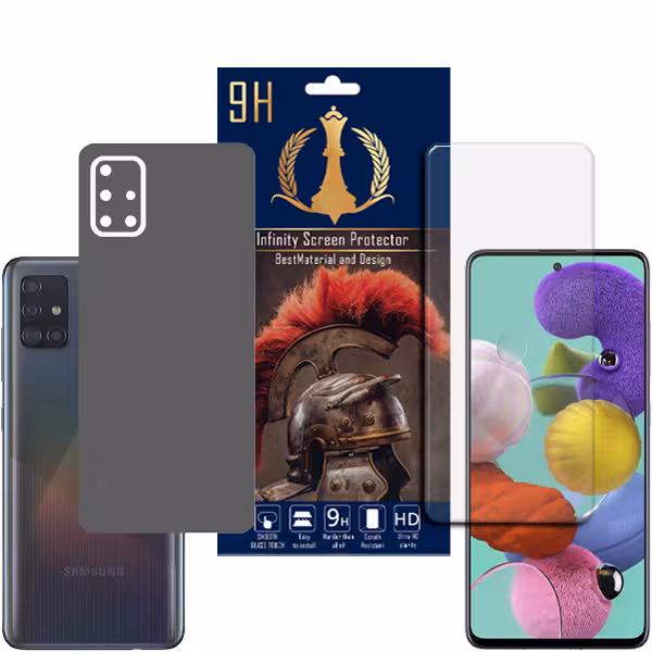 برچسب پوششی اینفینیتی مدل PRO MAX مناسب برای گوشی موبایل سامسونگ Galaxy A51 به همراه محافظ صفحه نمایش
