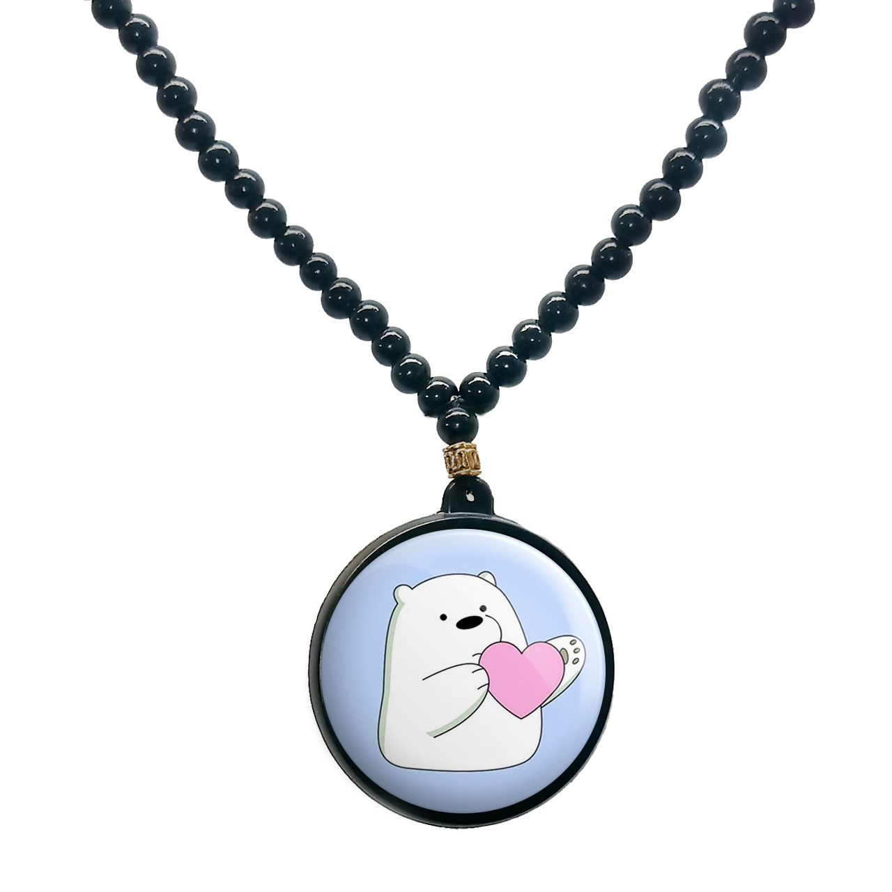 گردنبند پرمانه طرح خرس‌های کله‌فندقی کد pmd.10276 مدل دو طرفه