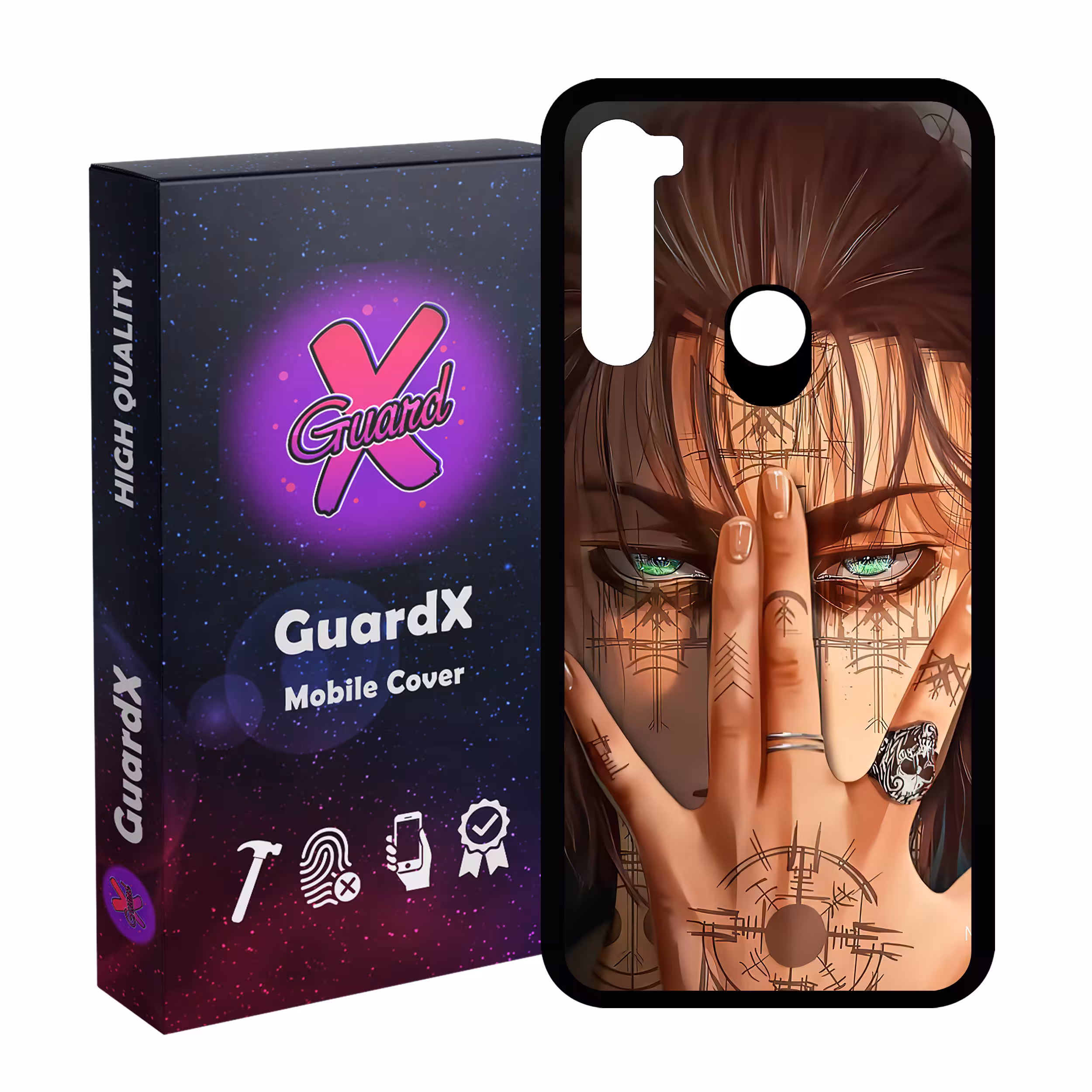 کاور گارد ایکس طرح Eren Anime مدل Glass10449 مناسب برای گوشی موبایل شیائومی Redmi Note 8