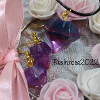 گردنبند طرح الماس با گوشواره های الماسی زیبا