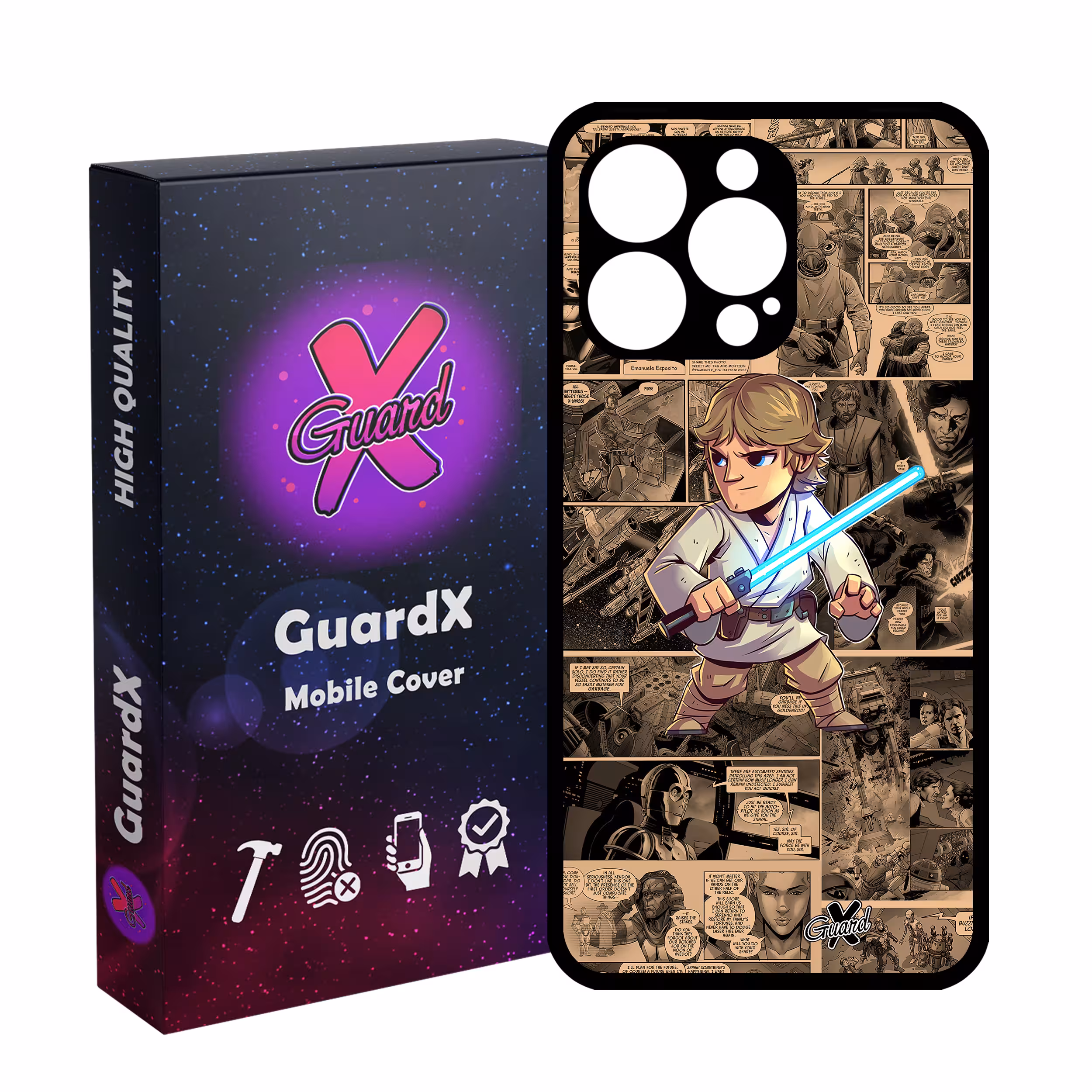 کاور گارد ایکس طرح جنگ ستارگان مدل Glass10525 مناسب برای گوشی موبایل اپل iPhone 13 Pro