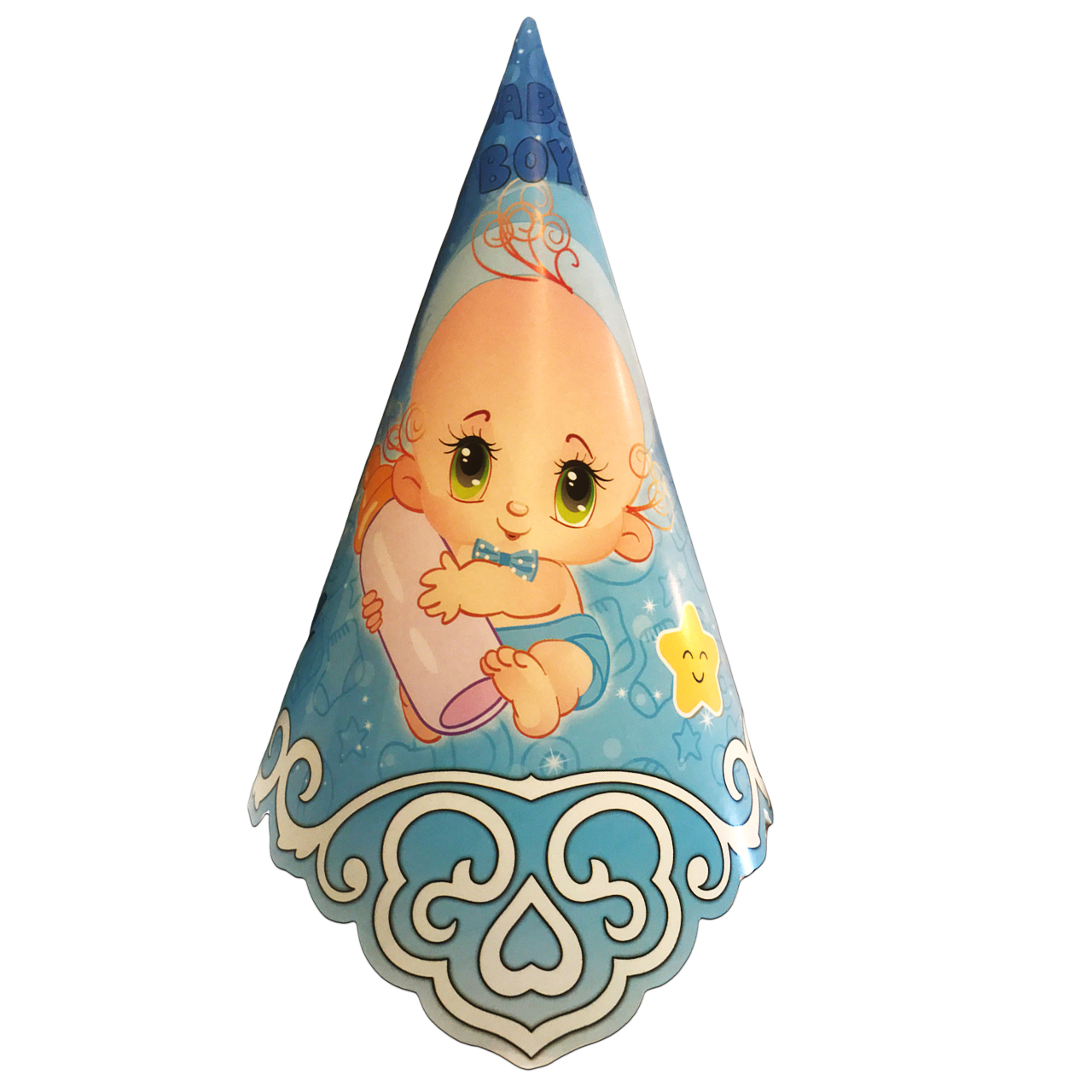 کلاه تولد مسترتم طرح بی بی پسر پلاس بسته 10 عددی