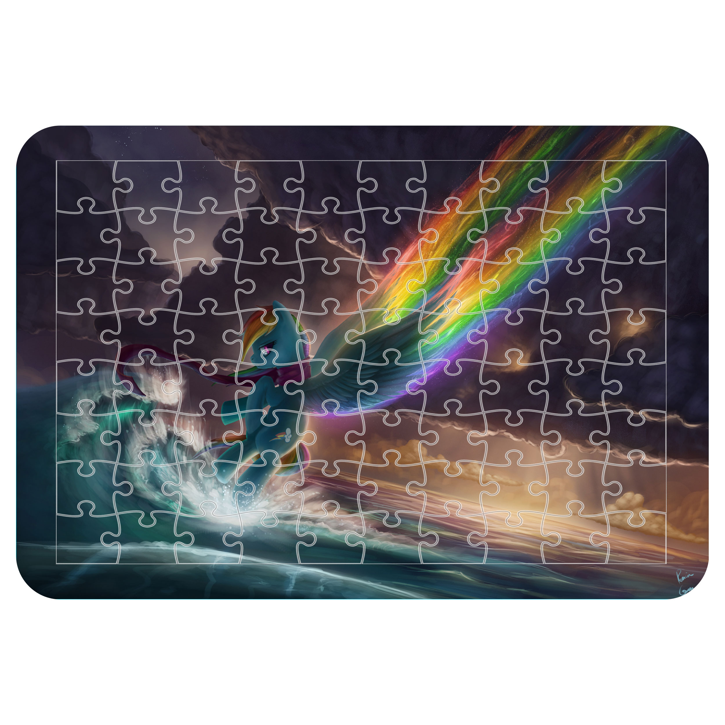 پازل 54 تکه اطلس آبی طرح کارتون  یونیکورن  مدل P1621