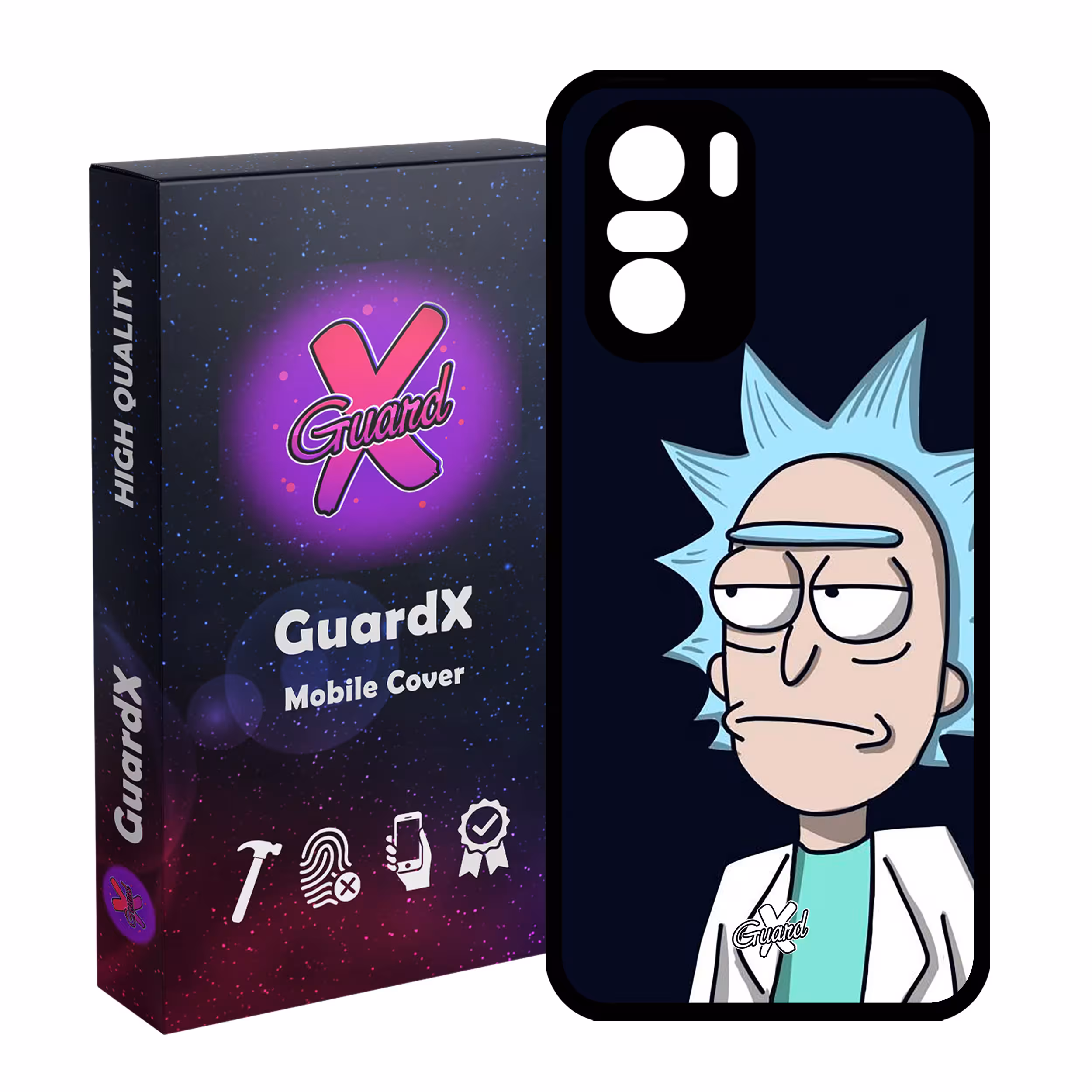 کاور گارد ایکس طرح Rick and Morty مدل Glass10030 مناسب برای گوشی موبایل شیائومی Poco F3/MI 11X/MI 11X Pro/Redmi K40/K40 Pro