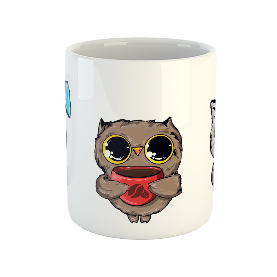 ماگ مدل جغد و گربه 