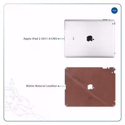 برچسب پوششی ماهوت مدل Matte_Natural_Leather مناسب برای تبلت اپل iPad 2 2011 A1395