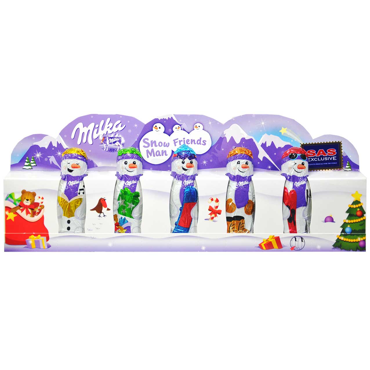 شکلات کریسمس آدم برفی 5 عدد میلکا - milka