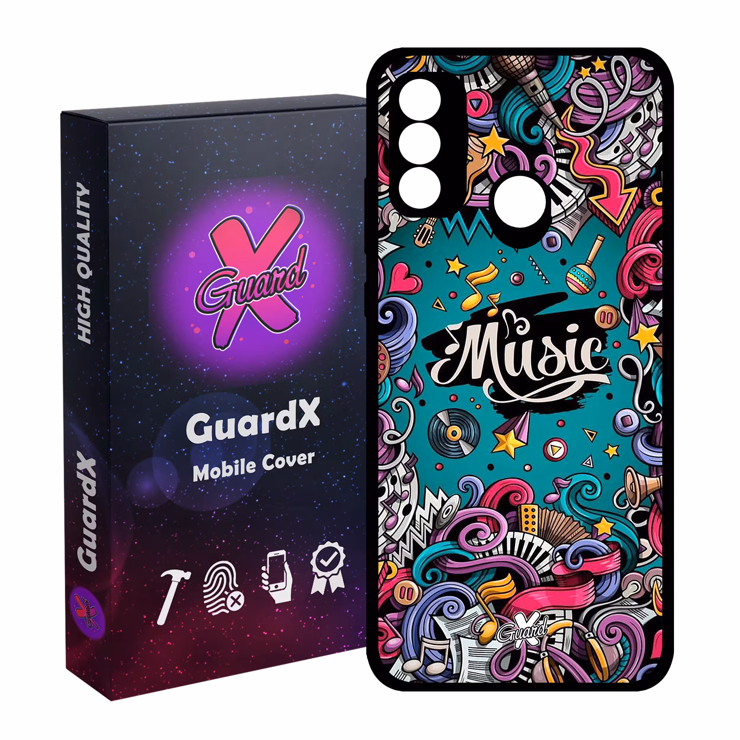 کاور گارد ایکس طرح Music مدل Glass10025 مناسب برای گوشی موبایل هوآوی P Smart 2020
