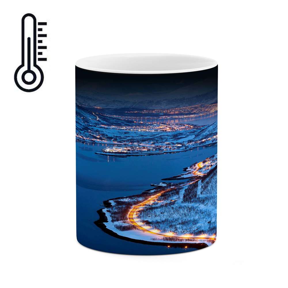 ماگ حرارتی کاکتی طرح منظره برفی مدل mgh15058