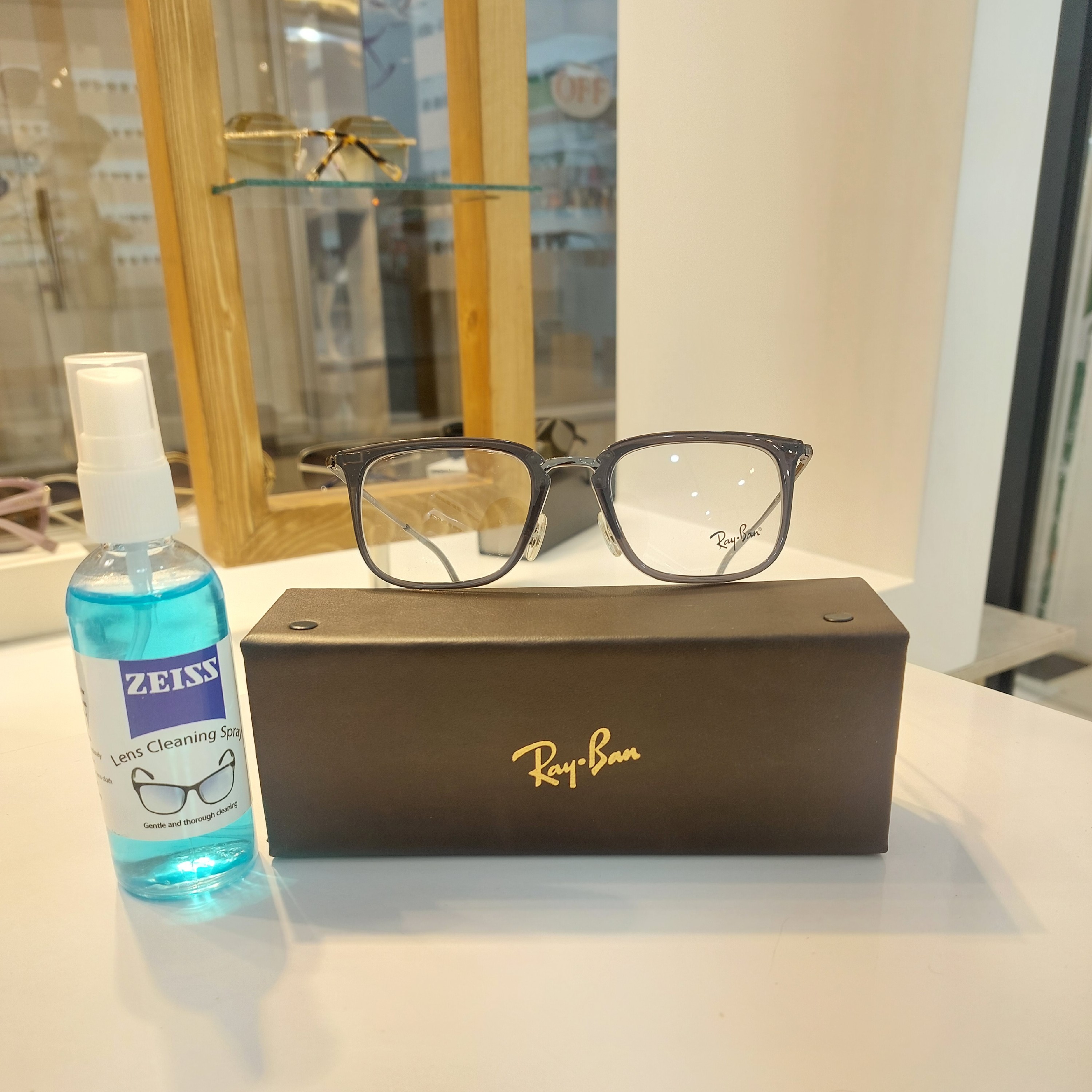 عینک طبی ریبن رنگ خاکستری روبینی راحت 