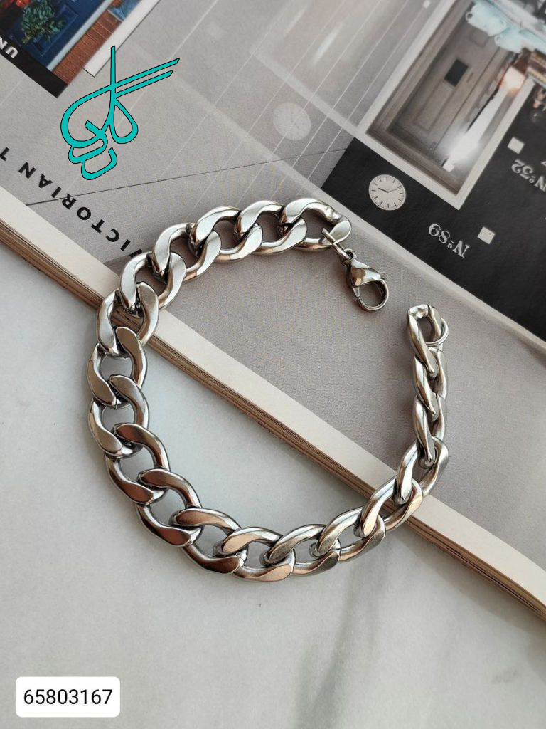 خرید دستبند مردانه استیل رنگ ثابت کد 1216226 - ردگل